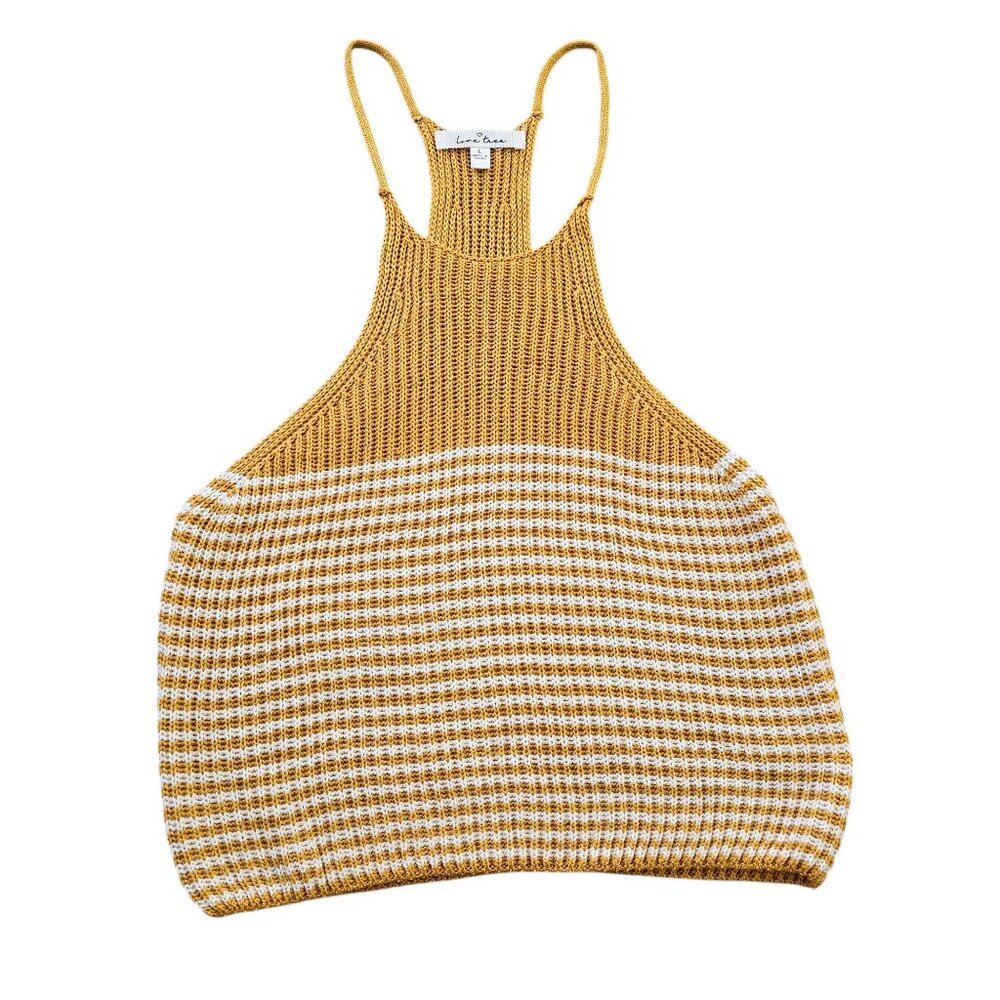 Lovetree Bright Hippie Boho Flower Child Crochet Indie Beachy Striped Cami